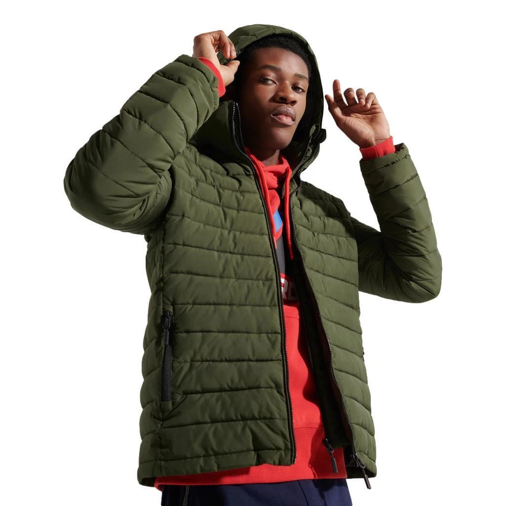 Superdry Men s Hooded Fuji Jacket Army Khaki eBay