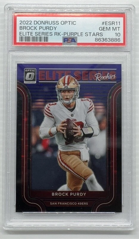 Brock Purdy Panini Donruss Optic the Elite Series Rookies #ESR11 Purple Stars