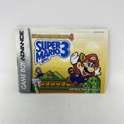 Super Mario Advance 4: Super Mario Bros. 3 (Game Boy Advance, 2003) MANUAL ONLY