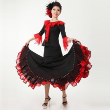Latin salsa tango rumba Cha cha Ballroom Dance Dress Top Skirt N017 3 Colors