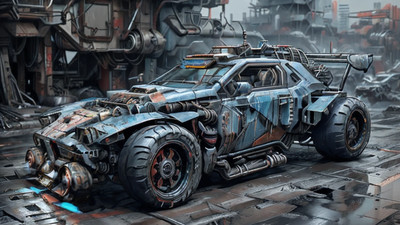 Beautiful apocalyptic style supercar wallpaper for computer screen