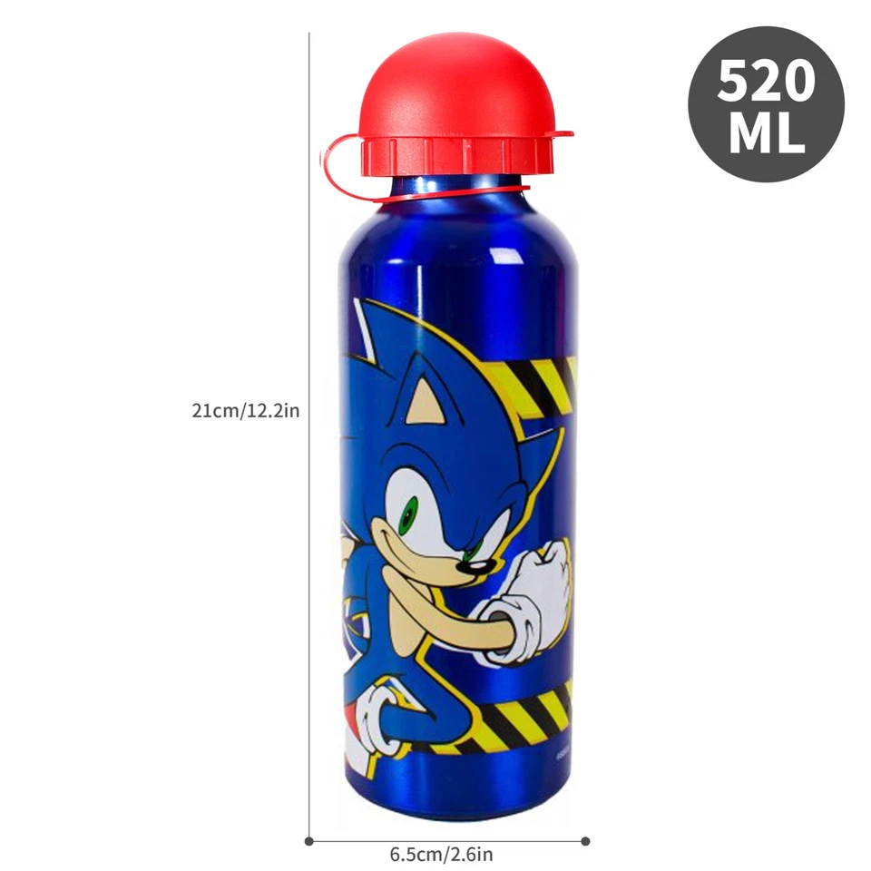 Sonic The Hedgehog Aluminium Bottle Water Drinks Children Back to School Blue - Image 3 of 3