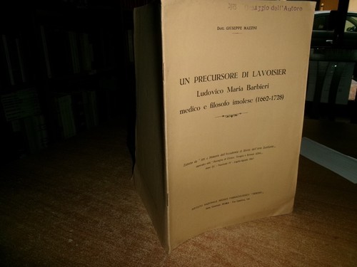 Un Precursore di LAVOISIER Ludovico Maria Barbieri... GIUSEPPE MAZZINI 1941 prezzo ebay