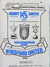 WINSFORD UNITED V MOSSLEY 22/10/1977 FA CUP - 3RD QUALIFYING ROUND