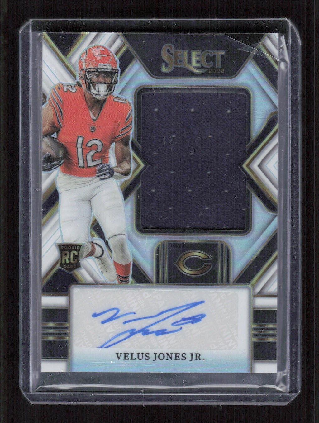 2022 Panini Select Velus Jones Jr. RC White Jersey Auto #'d /75