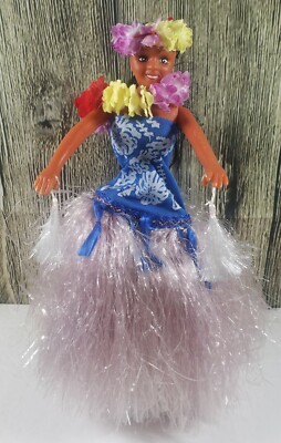 Hula Girl Aloha Luau Musical Dance Doll Tiki Hawaiian Tzuling 1993 Vtg READ