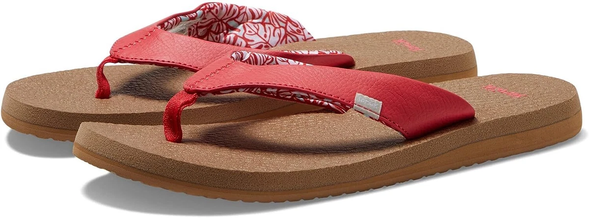 Women's Shoes Sanuk YOGA MAT Flip Flop Sandals 1139334 BITTERSWEET RED