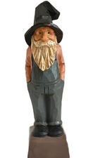Wood Carving Lil Evans 10034 Signed Hillbilly Figurine Painted 7.5  As Is 8-11
