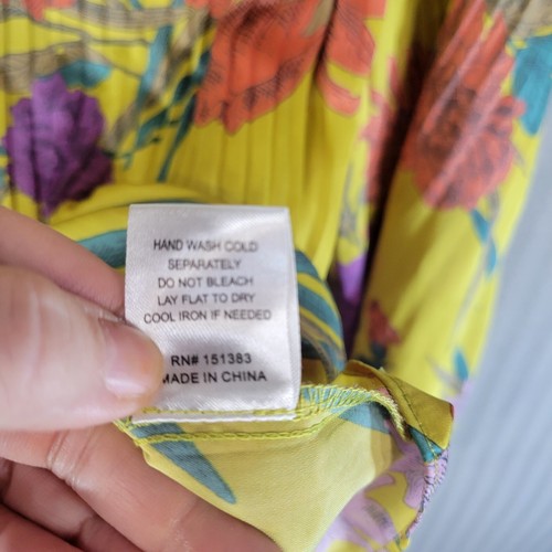 Current Air Damen Blumen Plissee Bluse Oberteil mittellang Ballonärmel Boho - Bild 9 von 10