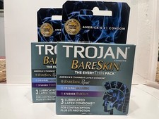 Trojan Bareskin RAW Thinnest Sensitive Lubricated Latex Condoms 2 packs 6 Ct