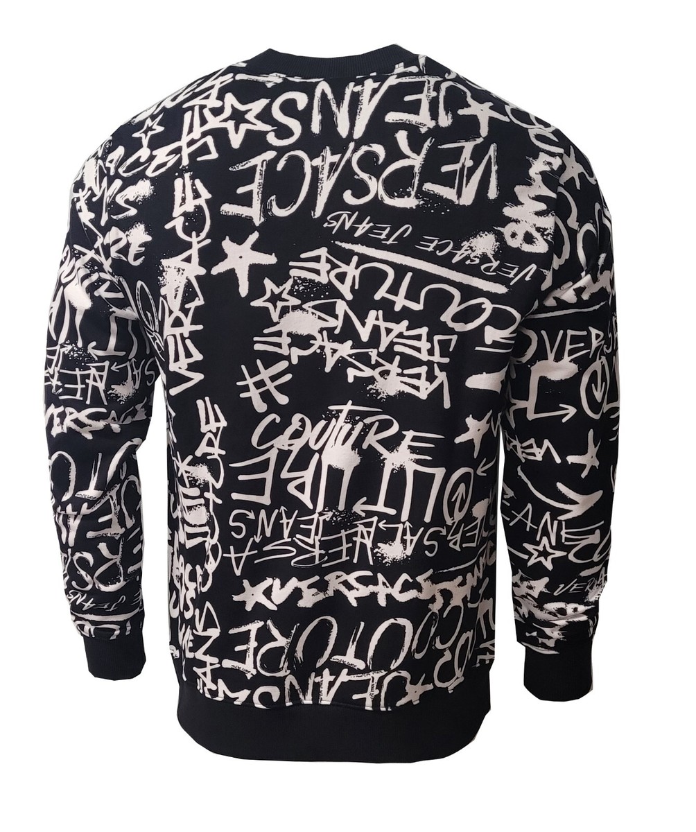 VERSACE Gianni Versace ロゴスウェット 36 VERSACE Sweater Black Medusa Embroidery Crew Neck Pullover IT46