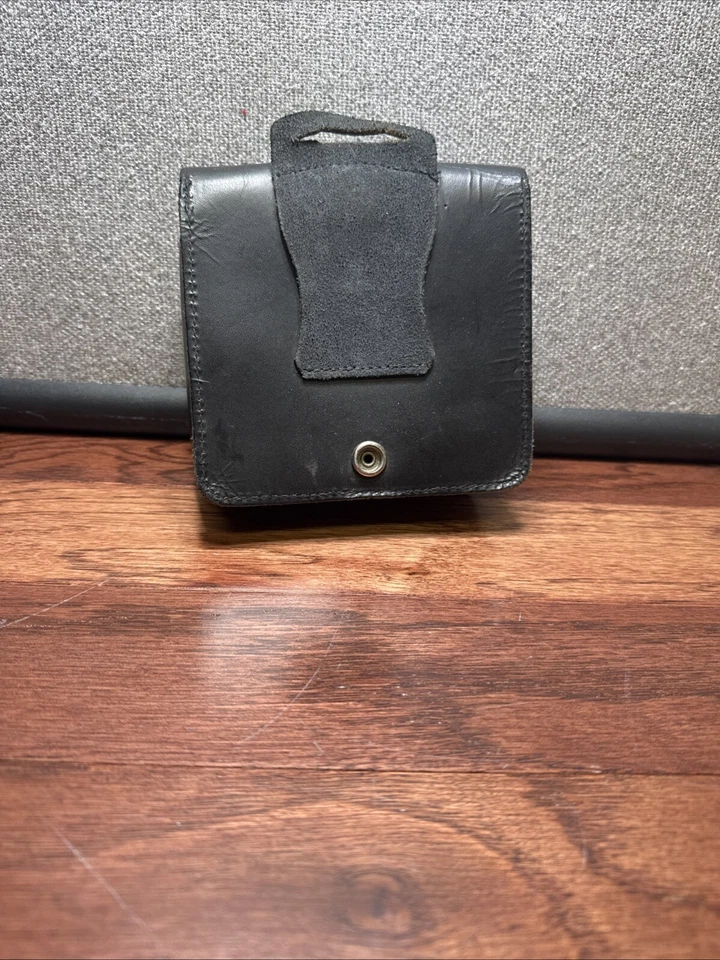 Bolso de montar de cuero negro vintage Belding Califorina estuche para cámara estilo #3 Foto 4 de 4