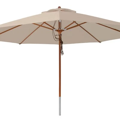 anndora Sonnenschirm Holzschirm Gartenschirm Terrasse 4 m Dark Natural B-Ware