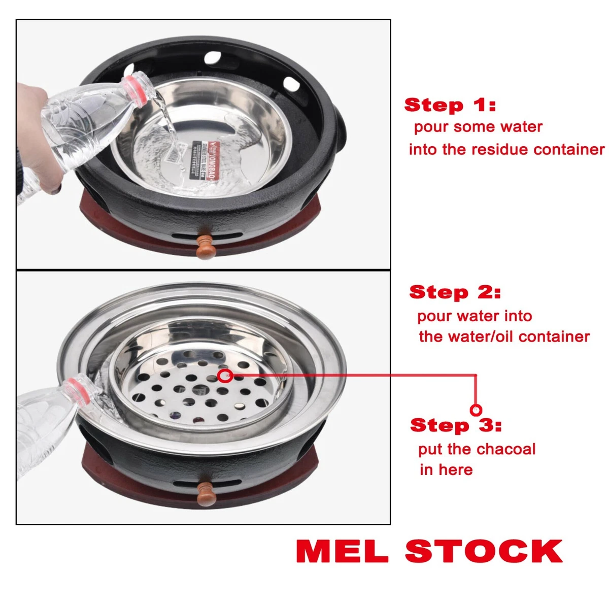 Japanese Korea Charcoal Smoker Portable BBQ Grill table Camping backyard steel