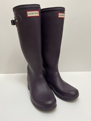 Hunter Tall Matte Aubergine/Eggplant US Size