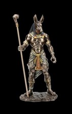 Veronese Anubis m. Kobra Zepter ägypthischer Gott Krieger Figur 28 cm bronziert 
