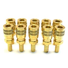10 FOSTER SG3703 3/8" ID HOSE BARB X 1/4" INDUSTRIAL COUPLER BRASS AIR FITTING