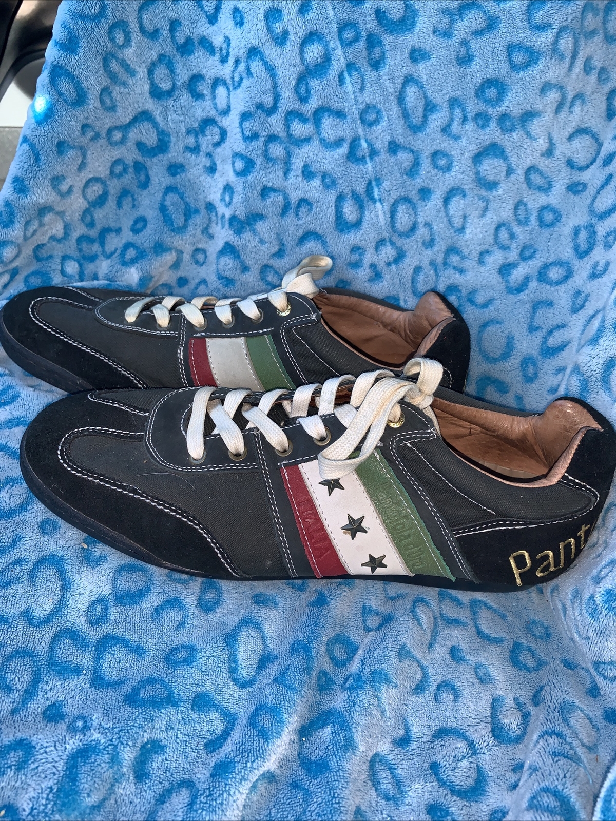 PANTOFOLA D’ORO Scarpe da calcio casual Pantofola D'Oro Italia da uomo in pelle nera TAGLIA 12 GUC (18)