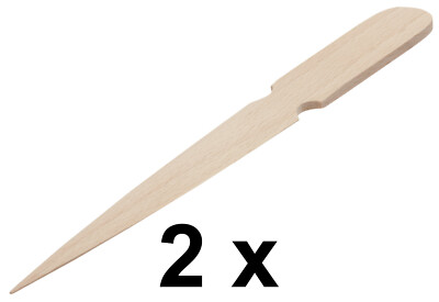 2 x Brieföffner Briefschneider Briefklinge Schlitzer L 21 x B 2 cm - Buchenholz