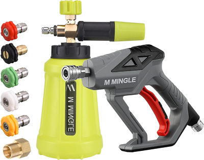 #ad M MINGLE High Pressure Washer Gun Snow Foam Lance 4000 PSI Cannon Foam Blaster $59.85