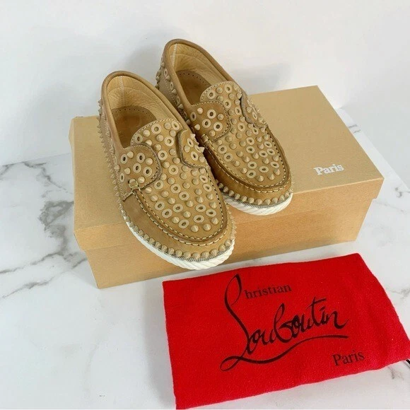Mocasines planos Christian Louboutin Yacht Spikes cuero coñac becerro 36,5 Foto 2 de 4