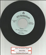 EDDIE MILLER Diana an American Tribute 7 INCH Vinyl 45 USA TITLE STRIP Princess