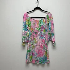 Lilly Pulitzer Womens Pink Lana Paradise Found Off The Shoulder Skort Romper S
