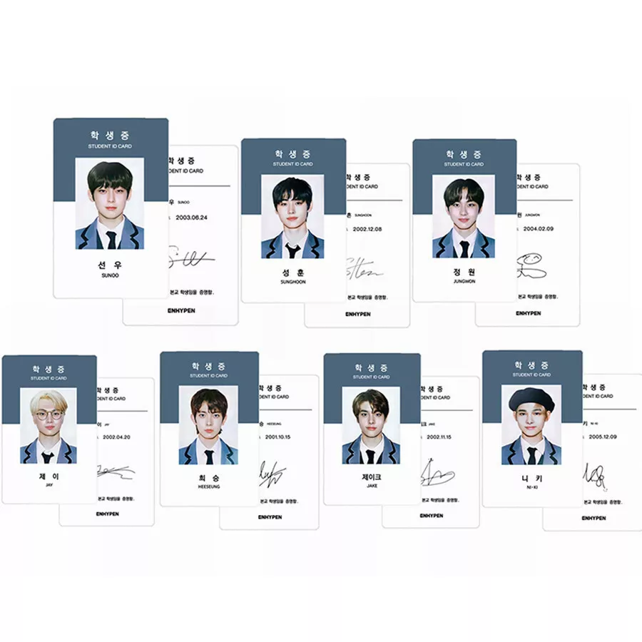 ENHYPEN  SEASON'S GREETINGS ID Photo Card Autograph Photograph School  Cards