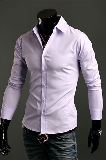 New Luxury Shirts Mens Casual Formal Slim Fit Shirt Top S M L XL XXL ...