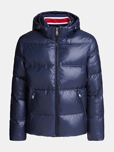 GUESS Jeans Imbottito Piumino Piuma Jacket Gilet Blu Navy Cappotto Nave  World | eBay