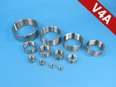 Gewindefitting HALBE Muffe Gewindemuffe Edelstahl Zoll Gewinde 1/8'' bis 4 ''