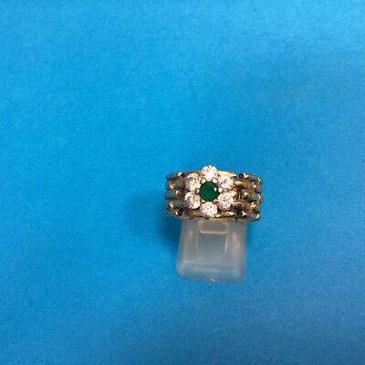 Bague En Argent Massif 925 Avec Fleur En émail Rouge, Jaune, Vert - Taille 54/55 (occasion)