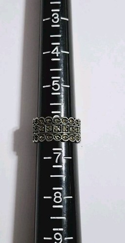 Judith Jack Sterling Silver Marcasite Band Ring Size 6.75 7.2g - Picture 8 of 10