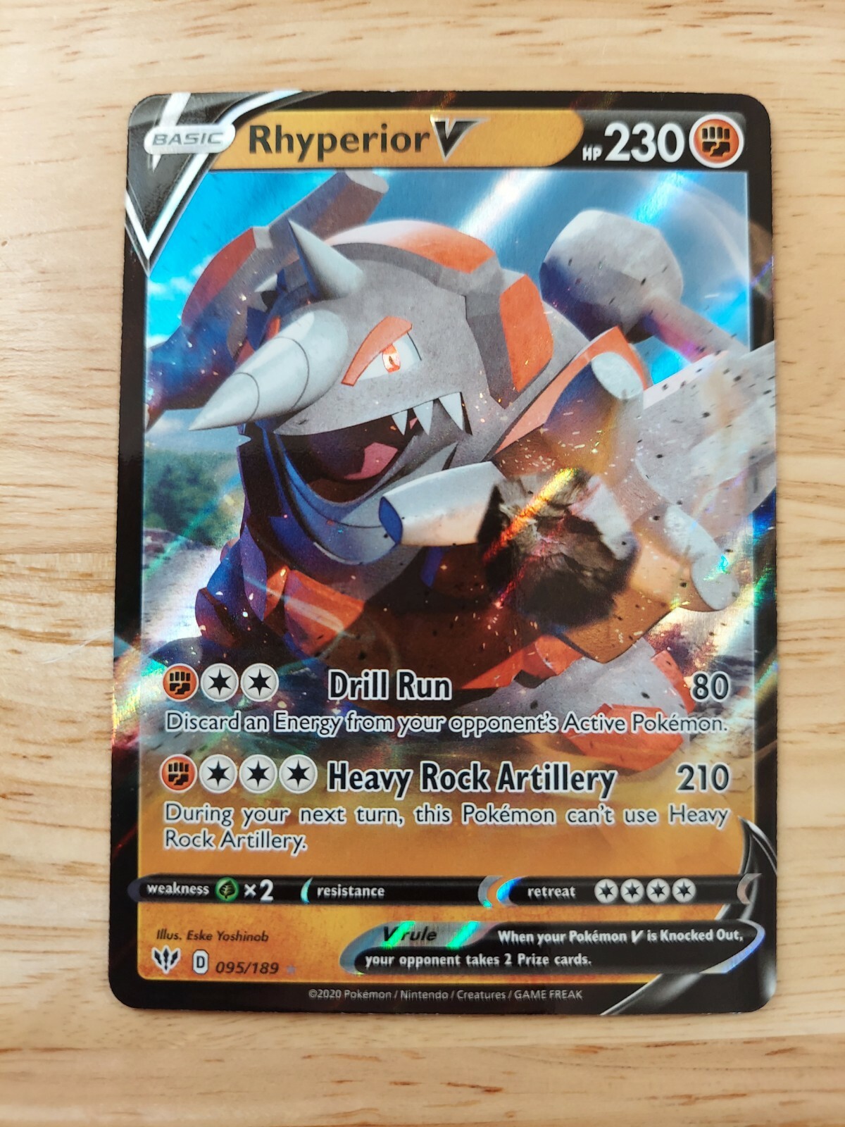 Rhyperior V 095/189 Darkness Ablaze NM Ultra Rare Pokemon Card 