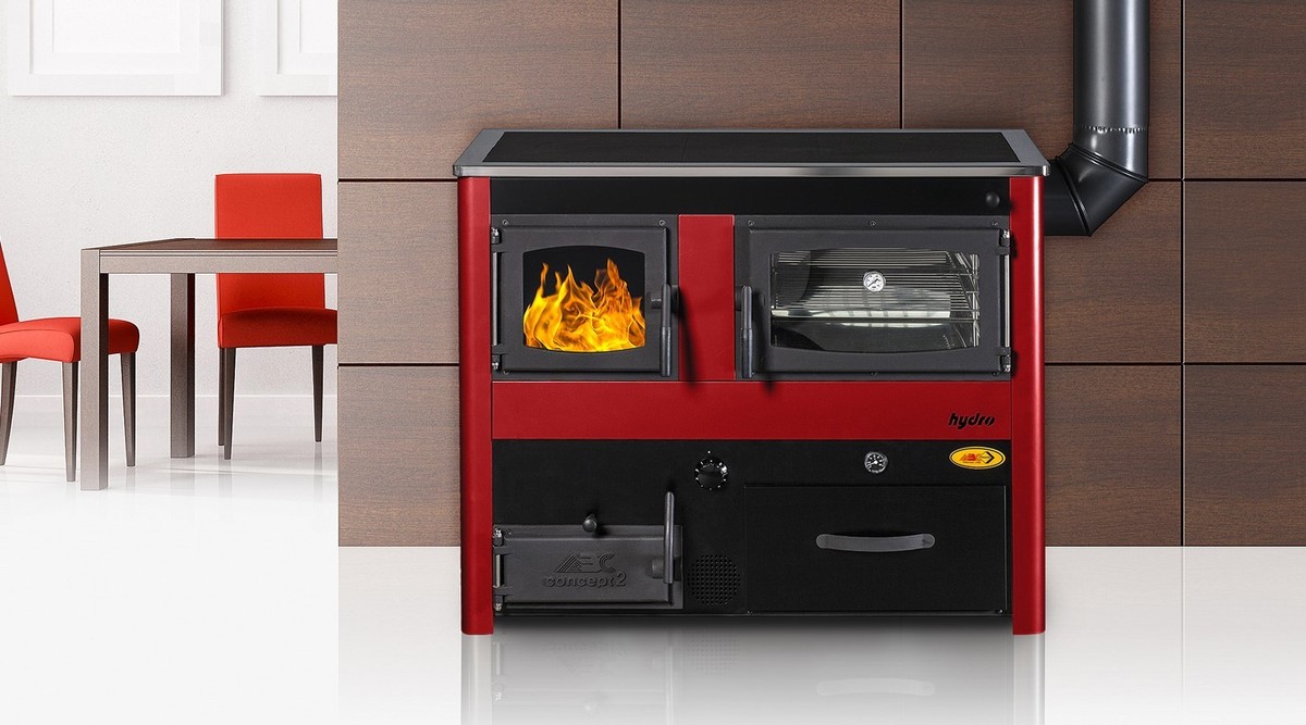Multifuel cooker Concept 2 MAX wood burner stove central heating u0026amp; oven  29kW | eBay