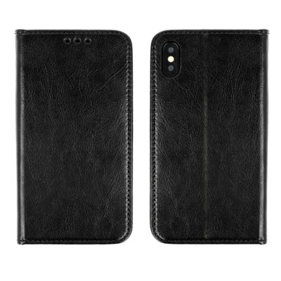 OPPO RENO 4F - ECHT LEDER Book Case Wallet Handytasche Etui Cover Hülle SCHWARZ