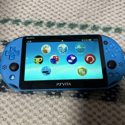 Sony PS Vita Aqua Blue Console + Persona 4 & Minecraft + Charger 