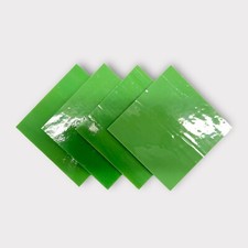 4 Pack Olive Green/Blue Prisma COE 96 Fusible Glass Sheets / Mosaic Squares