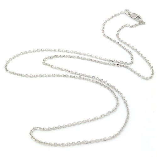 14K White Gold Dainty Diamond Cut Cable Chain Necklace – 16, 18, 20, Or 24 Inch, Made In Italy