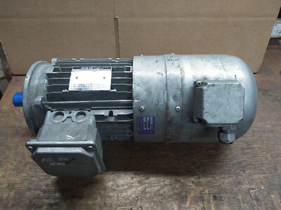 Lenze 2.5-3 HP 220/460 VAC 3 Ph Electric Motor w/ Brake & Electric Cooling Fan