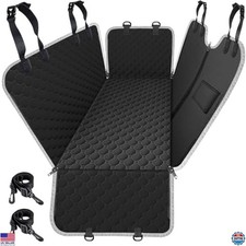 Heavy Duty Waterproof Dog Car Seat Cover Hammock for SUV, Truck, Sedan - Black