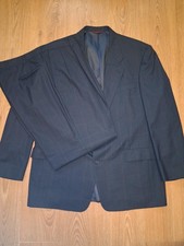 Hart Schaffner Marx 2 Piece Suit 46L 40x30 Gray Check Wool