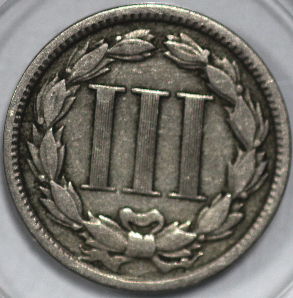 1865-P Three Cent Piece, Copper/Nickel.Over 100 years old [SN04] - Image 2 of 2