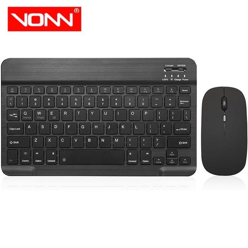 2.4GHz Wireless & Bluetooth Slim Keyboard &Mouse UK USB Dongle For PC Laptop
