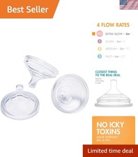 Dishwasher Safe Silicone Nipples Pack - Extra Slow Flow for Nurturing Babies