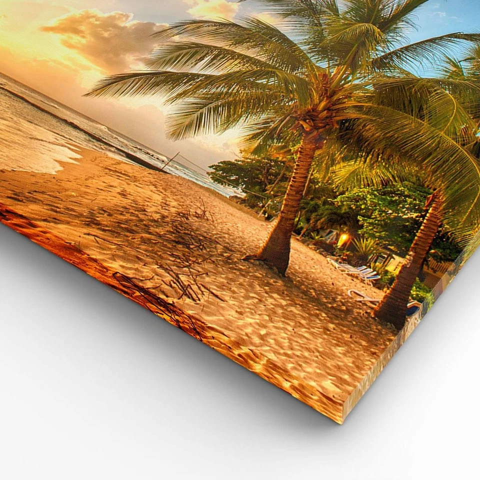 Cuadro Sobre Lienzo 120x80cm Cuadros Pared playa mar palma Wall Art Prints Decor - Imagen 4 de 4