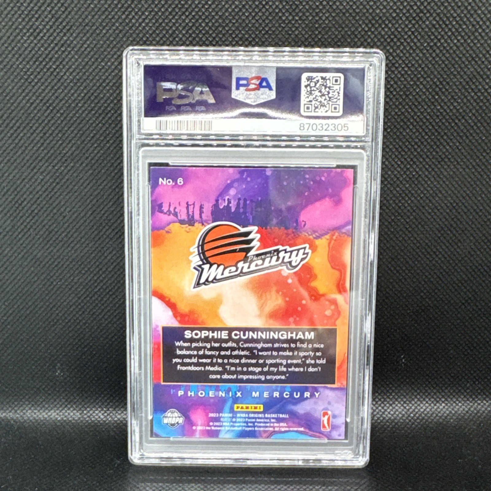2023 Panini Origins WNBA #6 DRIP Sophie Cunningham GOLD 1/10 PSA 7 NM view 2