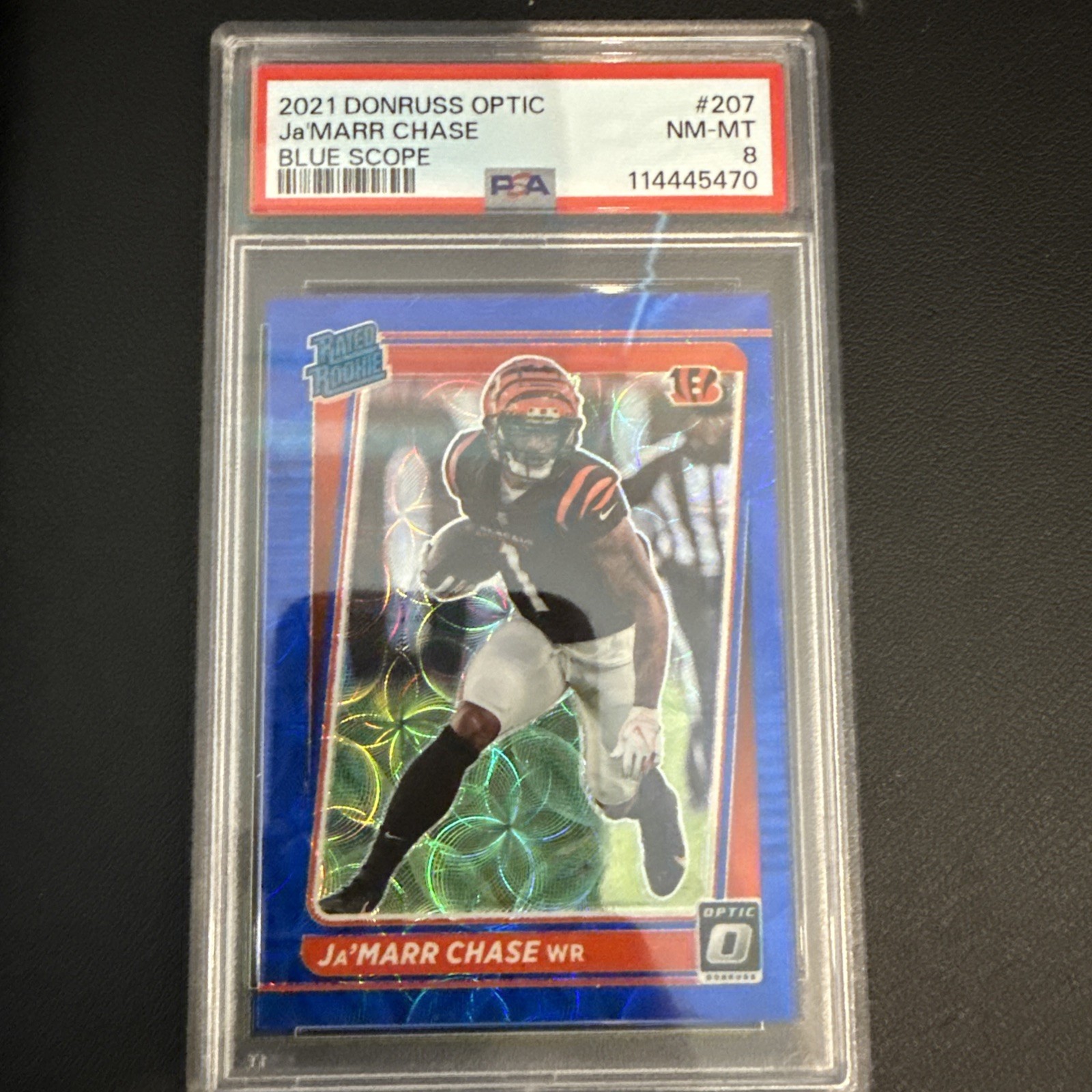 2021 Panini Donruss Optic - Rated Rookie Ja'Marr Chase #207 Blue Scope Prizm (RC