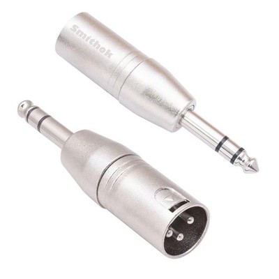 2 Pack 1/4 TRS to XLR Adapter Balanced 6.35mm Male to XLR Male Adapters 