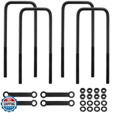Racewill 12 inch Square Bend U-Bolt Kits, Heavy Duty Steel Square U-Bolts wit